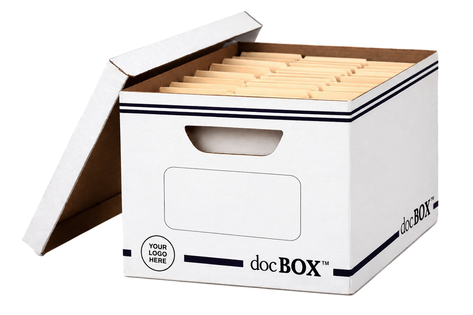 Add Your Logo service allowing businesses to place their branding on standard docBOX products.